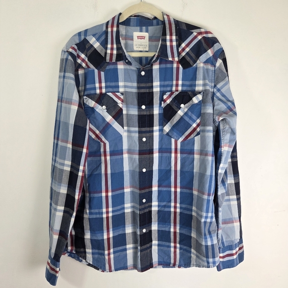 Levi's Men's Multicolor Plaid Button-Down Shirt - Picture 1 of 9